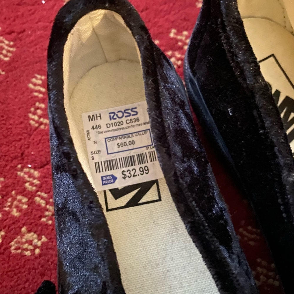Black Velvet Mary Jane Sneakers - Picture 3 of 6